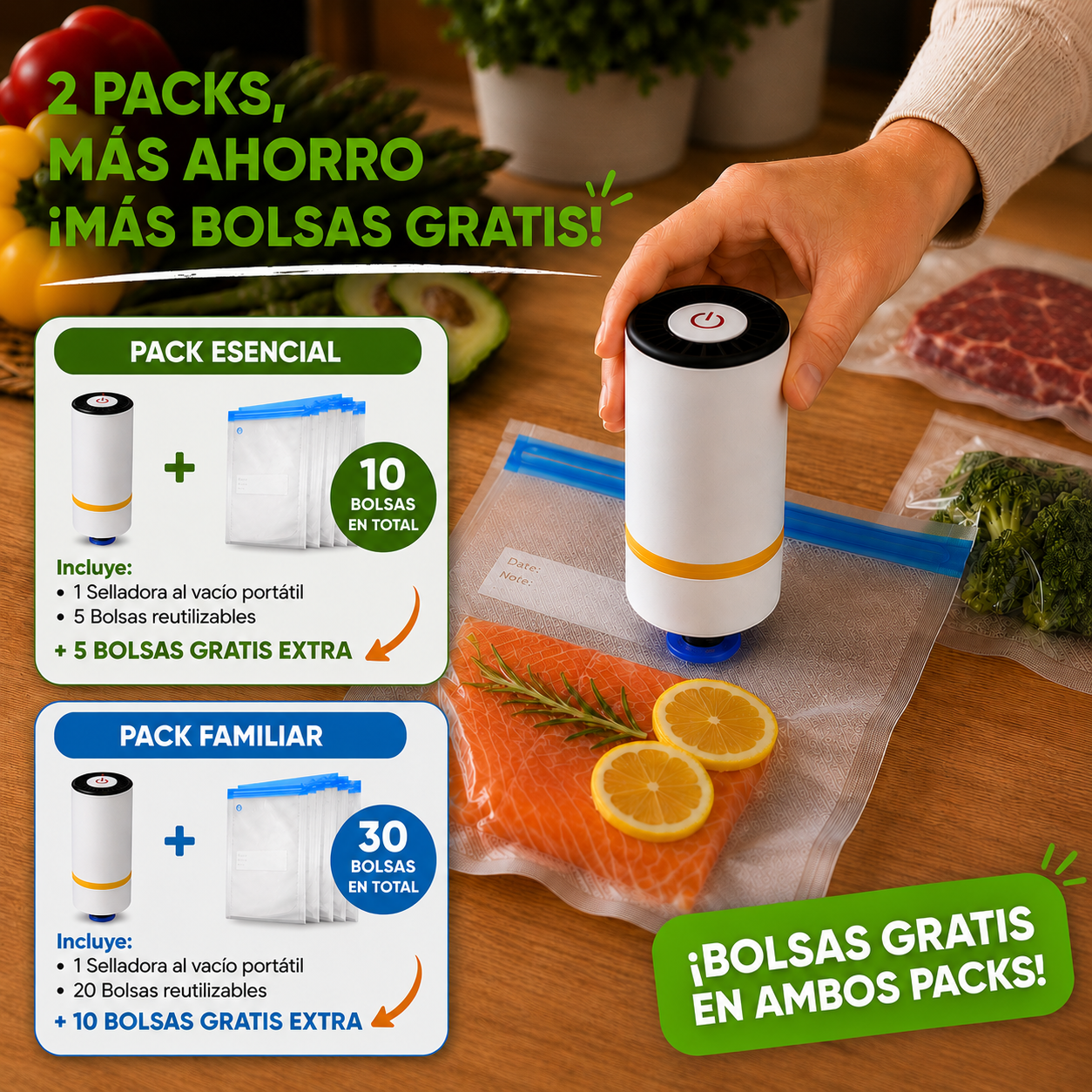 FreshZip™ Selladora al Vacío Portatil